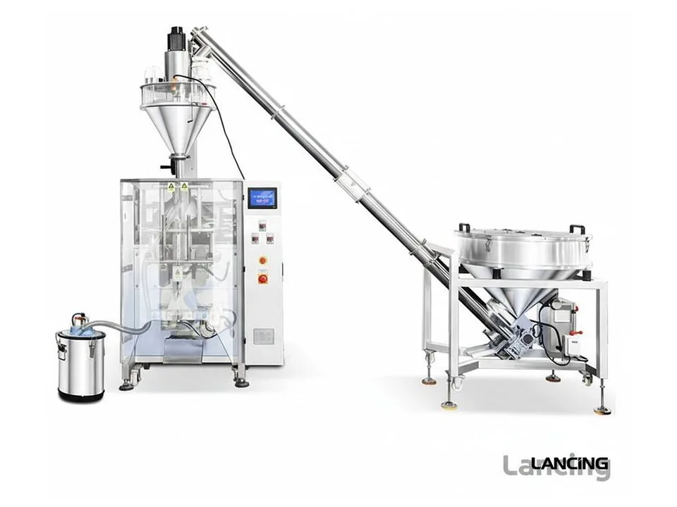 Sachet and small powder pack filling machine with auger dosing